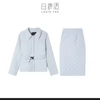 DY【商场同款新品】白鹿语时尚菱格绗棉棉服女式套装（播）WBX20054