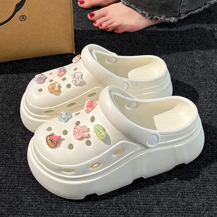 厚底洞洞鞋女款2025新款夏季eva防滑增高跟沙滩凉鞋拖鞋女夏外穿