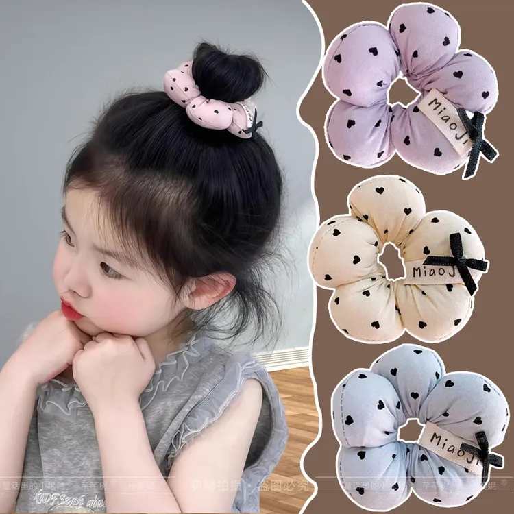 公主甜美可爱花朵发圈小女孩扎高马尾橡皮筋女童头绳波点爱心发饰