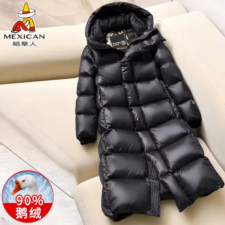 稻草人高端黑金羽绒服男女款短款冬季爆款中长款鹅绒情侣冬装外套