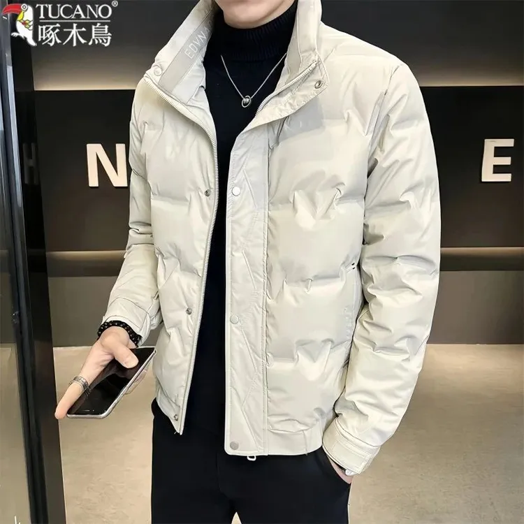 啄木鳥男士羽绒服保暖休闲立领冬季新款潮流时尚加厚韩版夹克外套