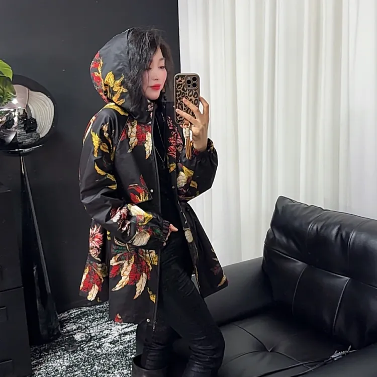 2025年秋季新款（棉服➕风衣）金枝玉叶  黑色连帽