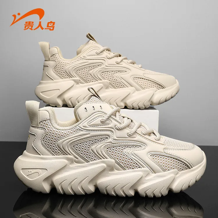贵人鸟男鞋2026新款春夏季网面透气运动鞋子男情侣复古厚底老爹鞋商品图