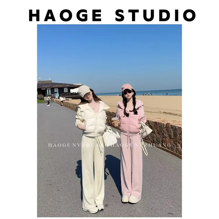 浩哥女装●奶系小暖包HGQ4TZ8321A羽绒服+裤子预休闲冬季时尚穿搭