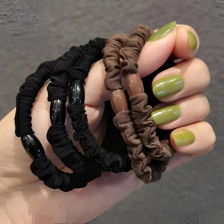 5根装韩国东大门高弹扎头发大肠发圈马尾发绳复古不伤发橡皮筋