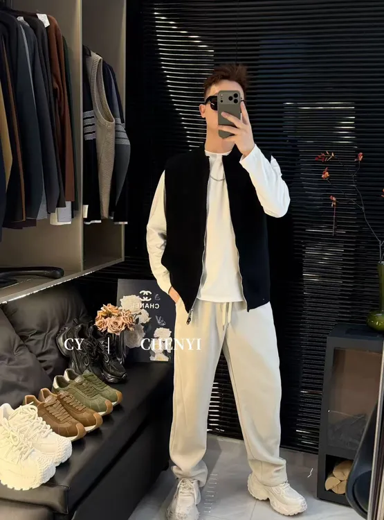 CEHNYI YI  2025新款百搭毛衣马甲老钱风拉链立领男女同款