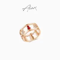 铜合金珐琅戒指 AIAX 流光风【福禄环绕】 镂空多葫芦戒指TSS7891