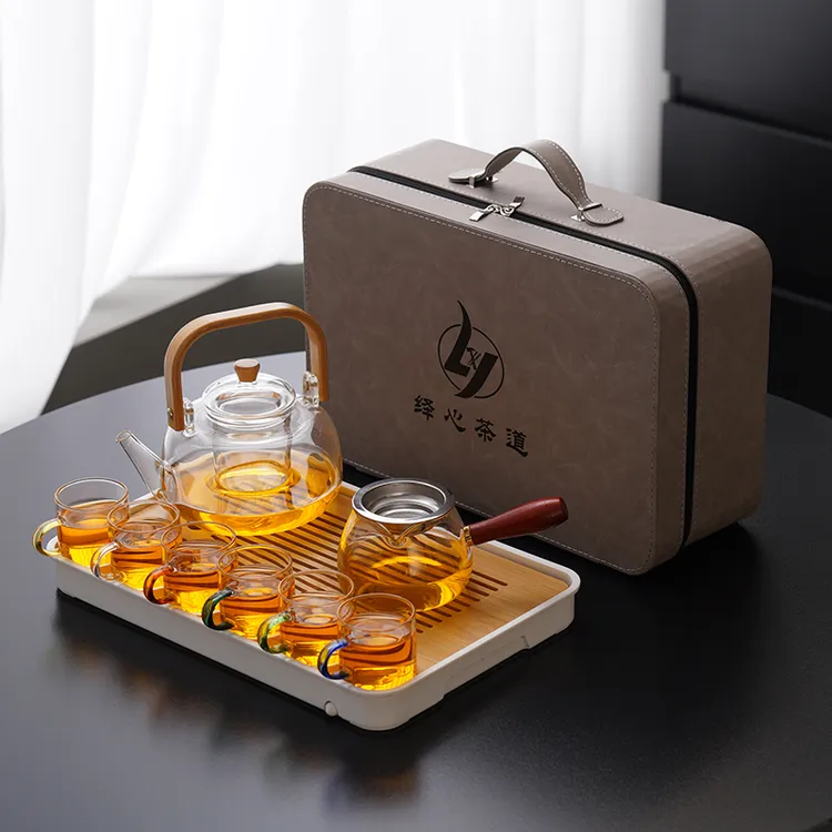 便携包围炉煮茶套装户外旅行茶具明火直烧煮茶壶烤火炉耐高温玻璃