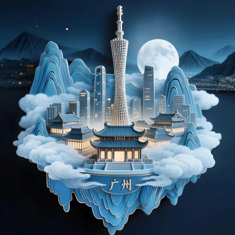广东广州金属冰箱磁贴中国风潮旅游景点纪念品文创送文创冰箱贴