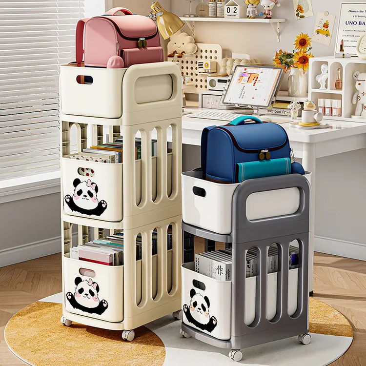 书包零食置物架可移动小推车桌下书本收纳架学生家用宿舍桌面书架