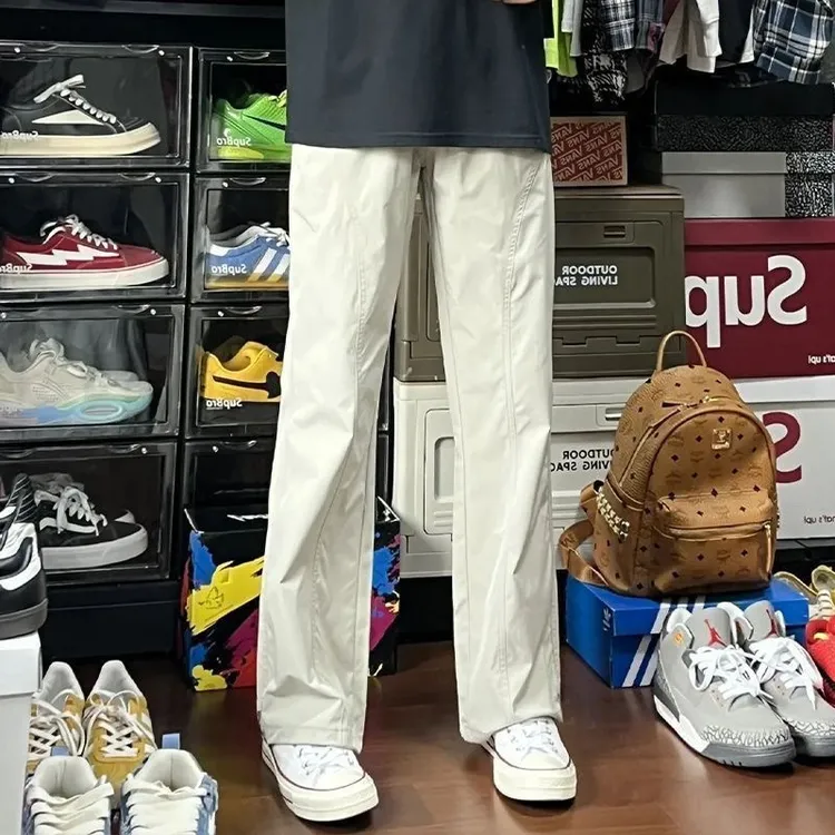 美式斜切直筒工装裤男款夏季防水速干冲锋弯刀裤子户外徒步登山裤