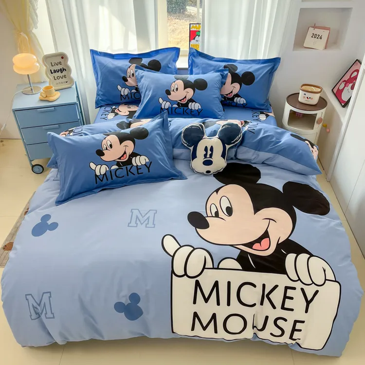 四季用厚100%全棉套件印花斜纹纯棉床上用品四件套学生宿舍三件套商品图