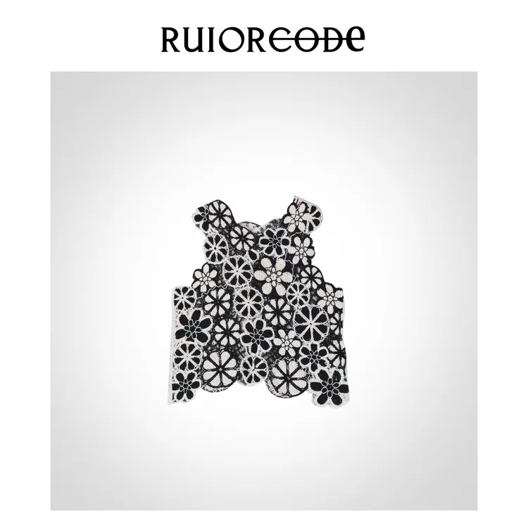 【RUIORCODE】“墨白繁花”花朵镂空重工钩花百搭无袖背心&理性消费