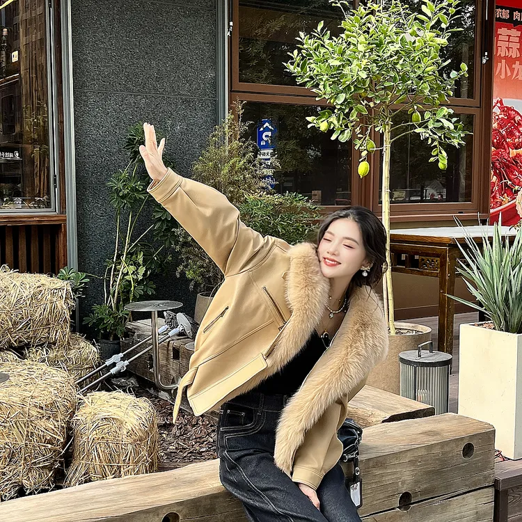 LA.Sheila“命中注定”可拆卸狐狸毛领90鹅绒皮草254-PC/1024-25006