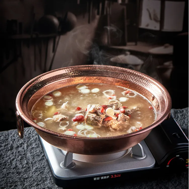 不锈钢锤点火锅复古风仿铜汤锅涮羊肉酸菜鱼盆餐厅酒店商用