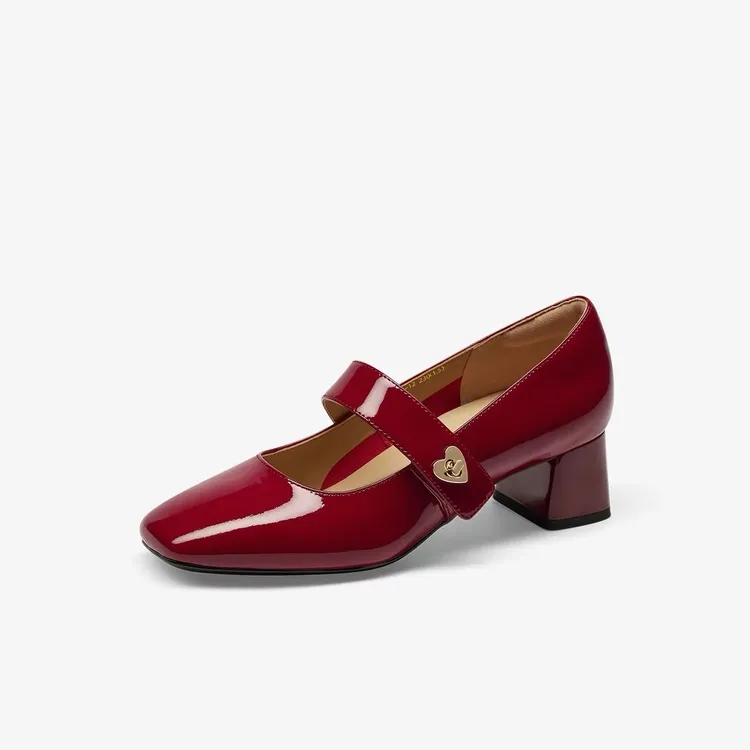 05 Die愫小幸运2025春新款羊皮法式玛丽珍气质粗跟女单鞋