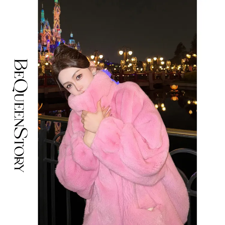 余潇潇【顶流气场】超皇冠高货防风立领定染水貂毛皮外套冬季