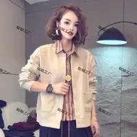 聪聪6853秋季新款百搭圆领开衫宽松上衣外套