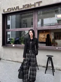 CZ【向往自由】秋季两色翻领长袖双拉链显瘦衬衫