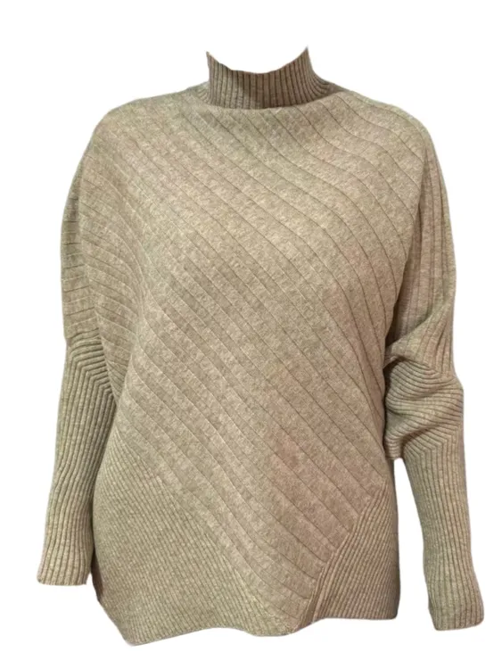 Amy家 微胖mm宽松慵懒风斗篷针织上衣女秋冬纸片人蝙蝠袖毛衣女