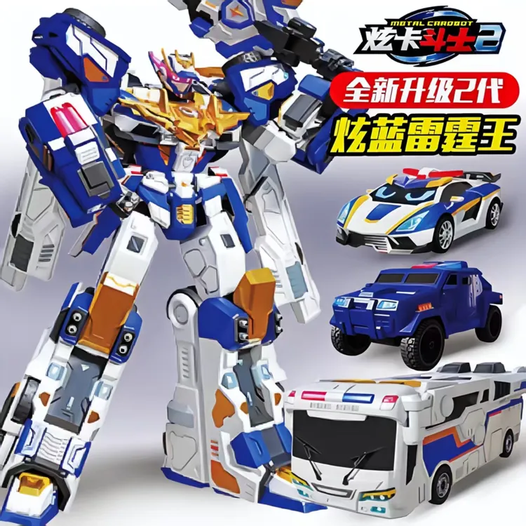 海外版炫卡机甲斗士炫蓝玩具变形机器人男孩金刚机甲汽车人闪电
