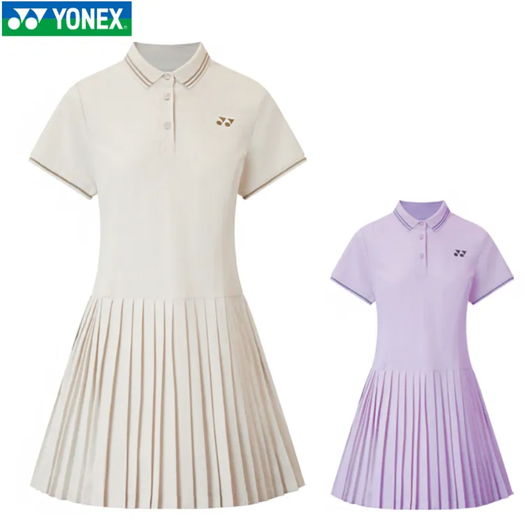 YONEX/尤尼克斯YY羽毛球服女款运动连衣裙透气休闲时尚2154125BCR