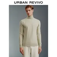 UR2024秋冬新款男时尚保暖百搭纯色立领长袖针织衫UMB930004
