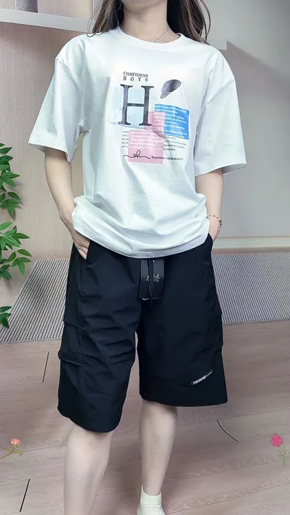 男女同款情侣宽松T恤休闲时尚夏季印花