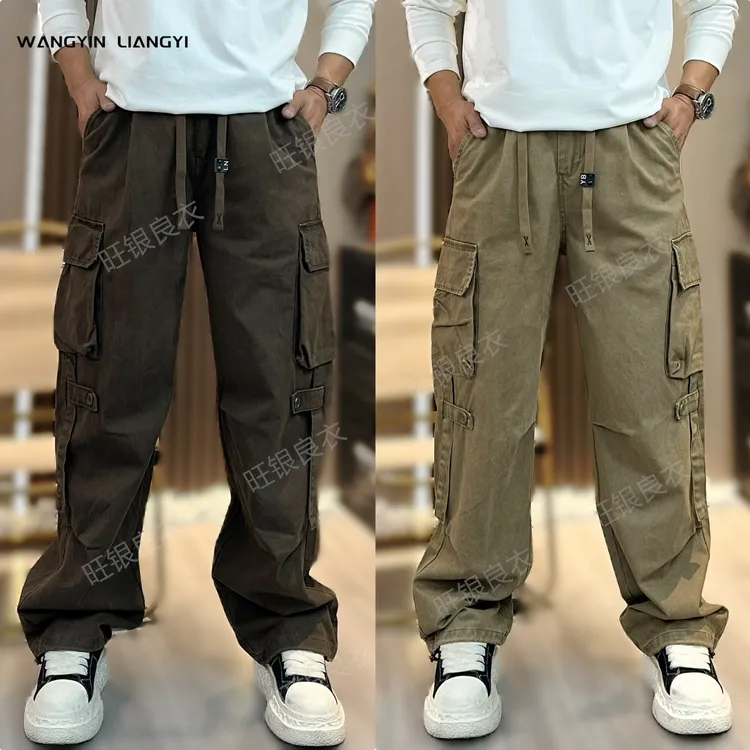 男士复古街头重磅街头直筒工装裤透气弯刀痞帅风百搭潮流休闲裤