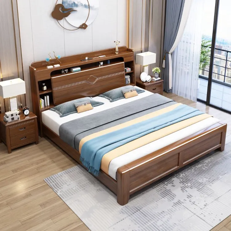 可储物实木床紫金檀木简约储物床大床储物单人双人床新中式家用