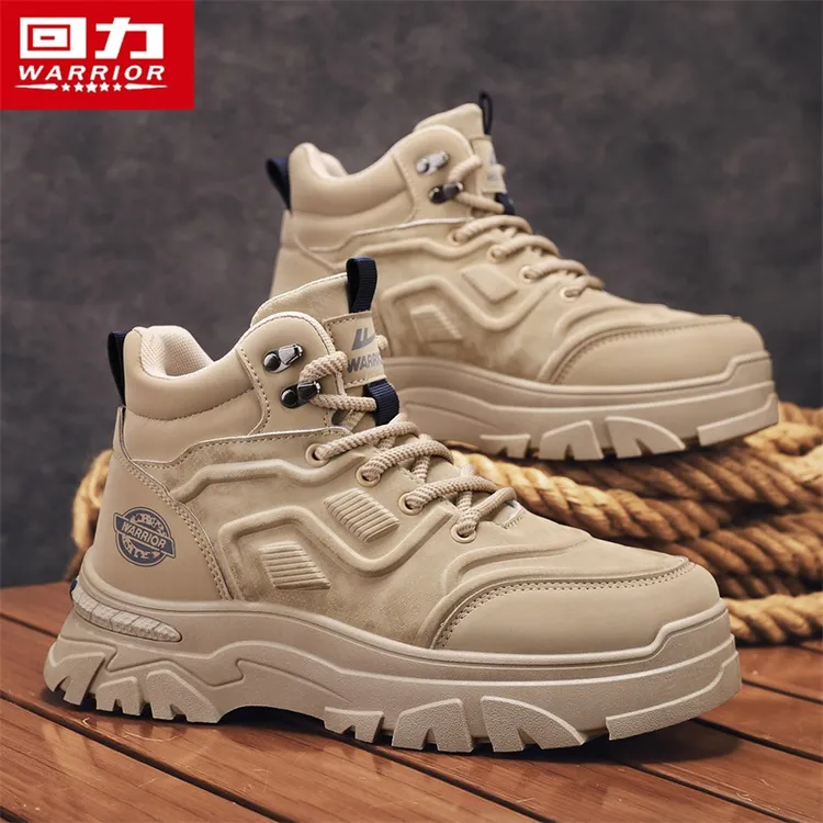 回力冬季马丁靴男鞋2025新款工装靴男高帮英伦风复古百搭男士靴子