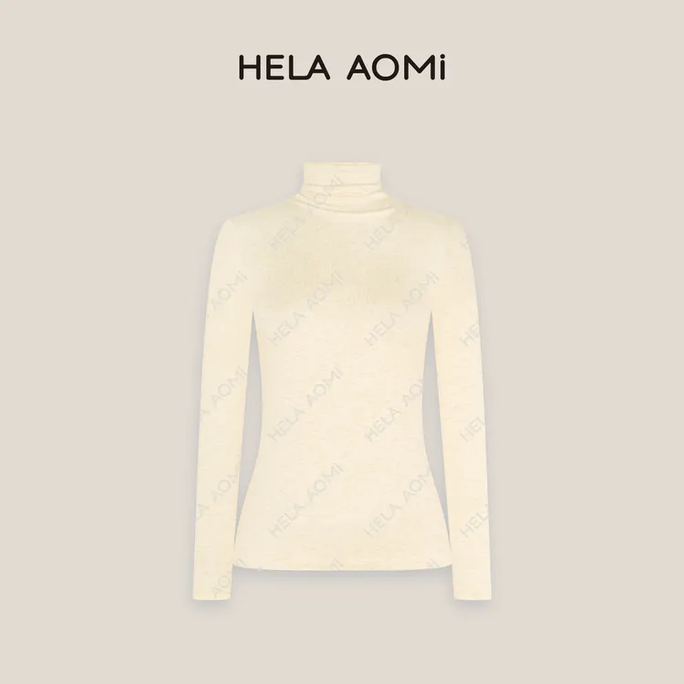 HELA AOMI“水磨羊绒”山羊绒高纱织直筒宽松休闲套头T恤CY5CM23538