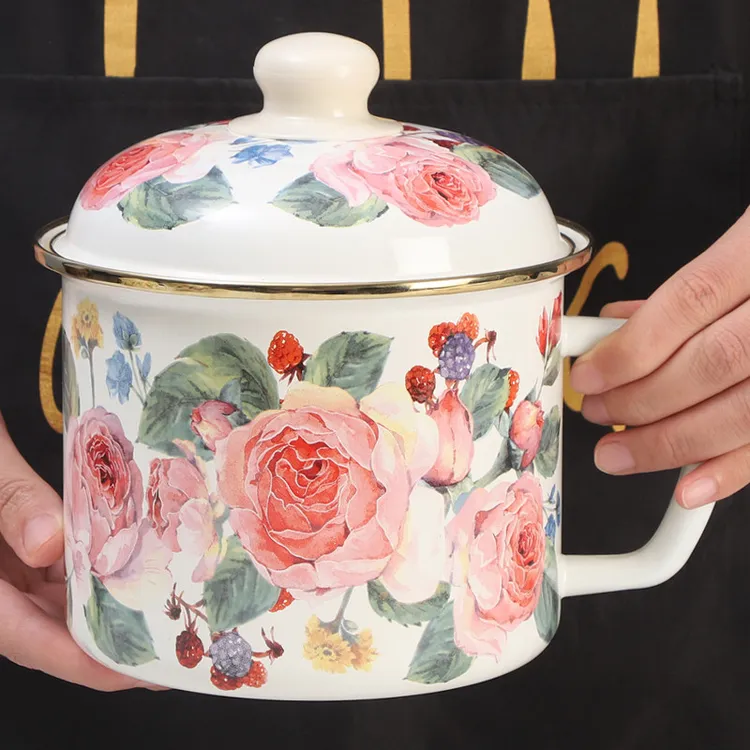 欧丽家珐琅搪瓷杯大容量搪瓷泡面杯煮面杯搪瓷缸马克杯办公室茶杯