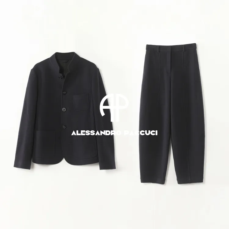 AP洛哥54293KC长裤/54213WT外套【阑珊处】黑标/羊绒纯色老钱风女装