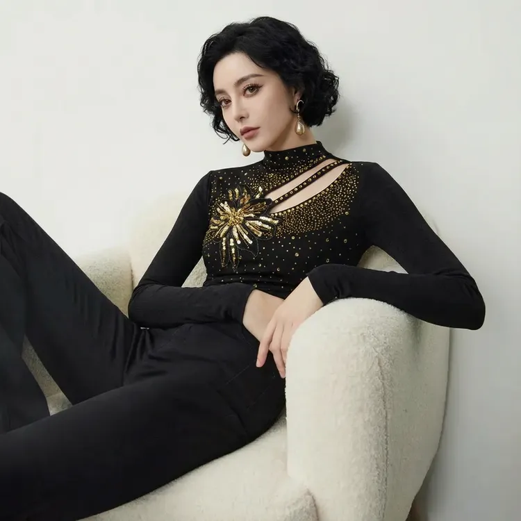 【芙娜妮】保暖秋冬新款百搭加绒2025打底衫气质针织衫女F2531038A