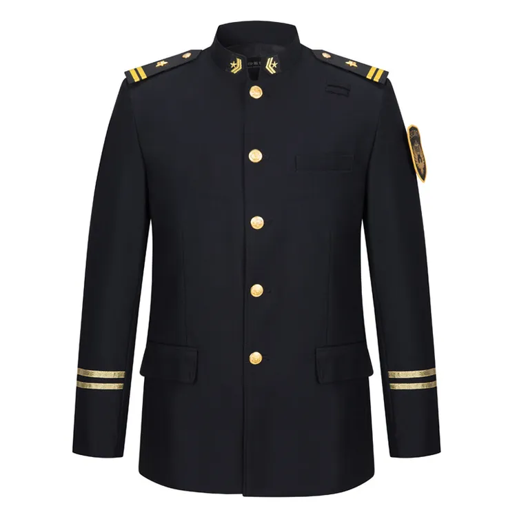 经典款物业安保售楼藏青色单排扣立领形象岗保安制服保安服秋冬款