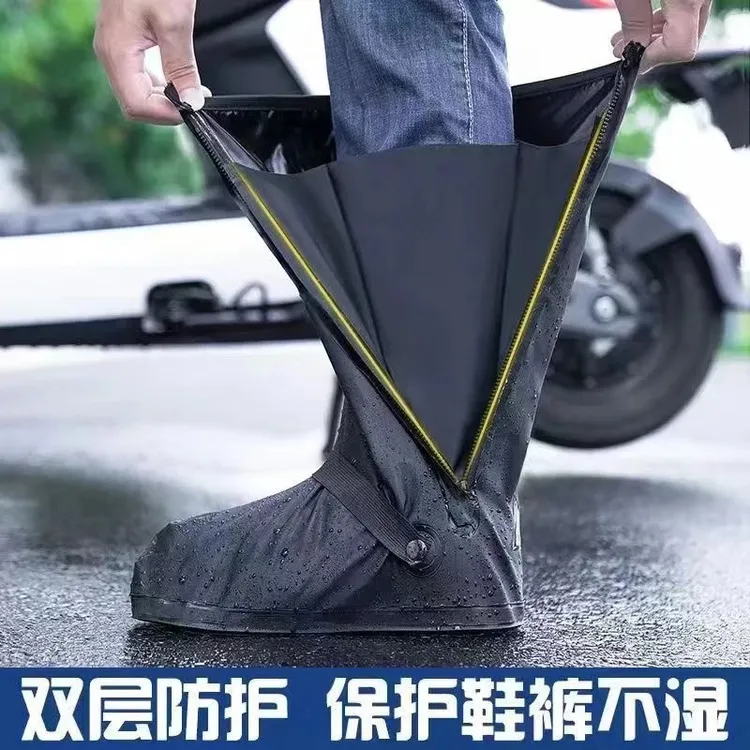 高筒防雨鞋套防水防水防滑鞋套耐磨男女成人下雨天脚套雨靴套骑行