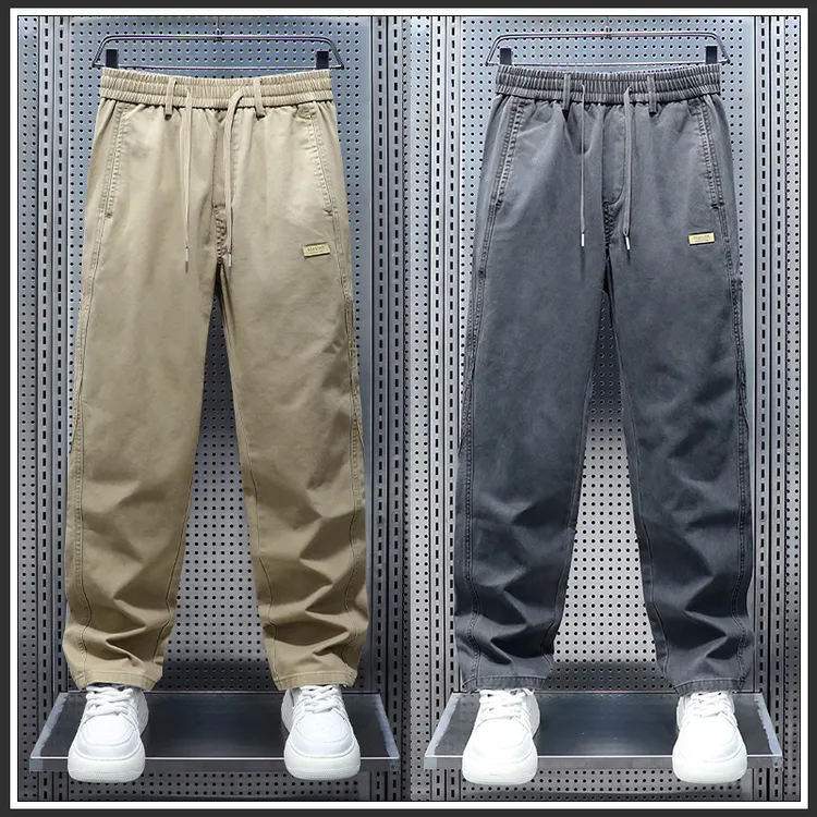 秋冬休闲裤男款秋季新品爆款美式阔腿简约百搭宽松直筒长裤子男