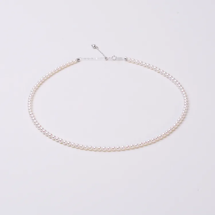 小公主4-5mm淡水珍珠项链3-4小baby链极光炫彩天锁骨链情人节礼物