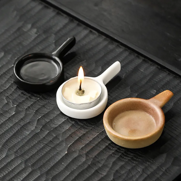 蜡烛拖陶瓷熏香薰灯炉用蜡烛托盘温茶蜡精油小圆蜡烛防烫手柄小勺