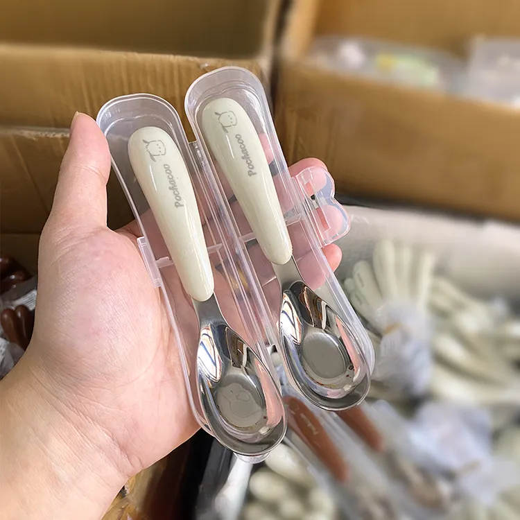 婴幼儿1-3岁元宝勺316不锈钢宝宝勺子自主进食钢勺可爱元宝勺勺子