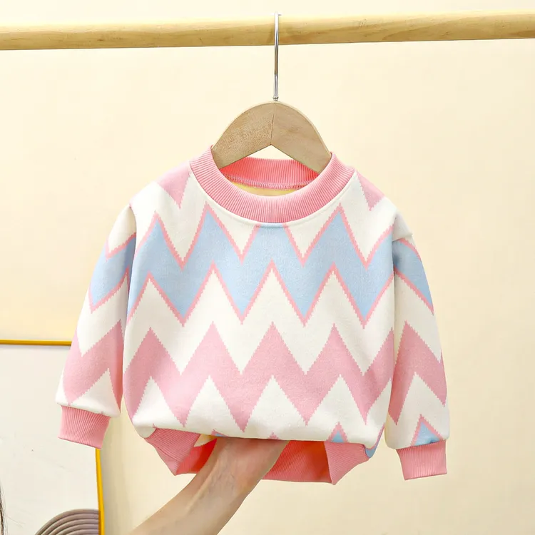 秋冬新款儿童加绒卫衣柔软舒适洋气百搭儿童套头卫衣