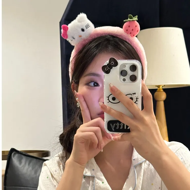 元气满满通少女风可爱甜美女发箍秋冬简约宽边头箍小猫粉色ins