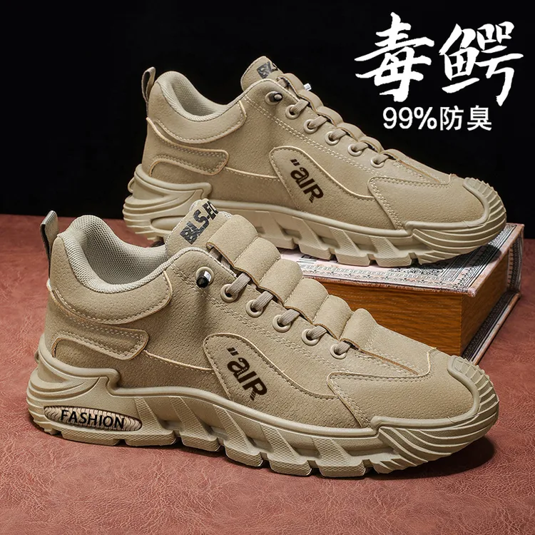 江雨飞男鞋2026新款全皮面防水防滑耐磨一脚蹬休闲运动轻便劳保鞋商品图