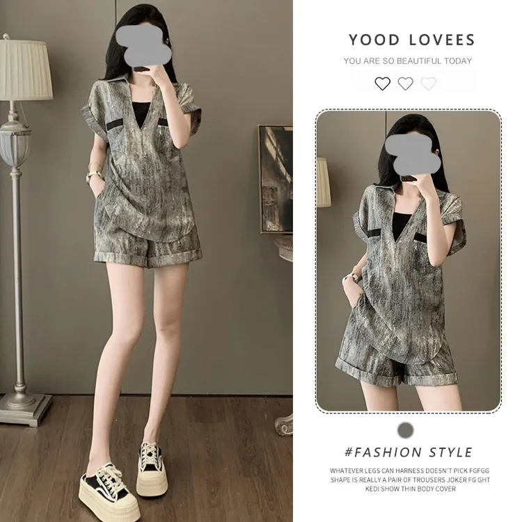 女装夏装短袖短裤套装女2025新款爆款显瘦时尚洋气休闲运动两件套