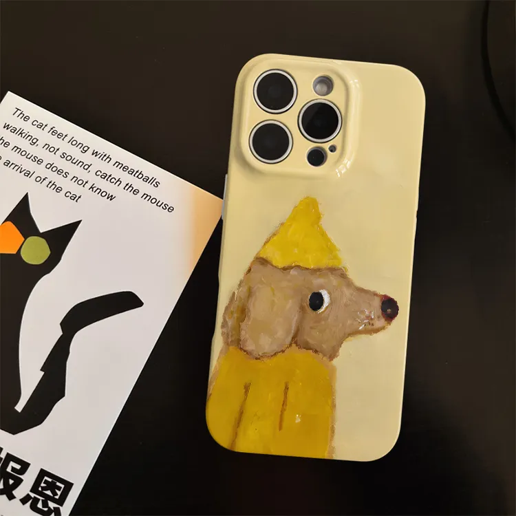 黄帽小狗菲林软壳适用苹果16promax手机壳oppo华为vivo小米防摔15