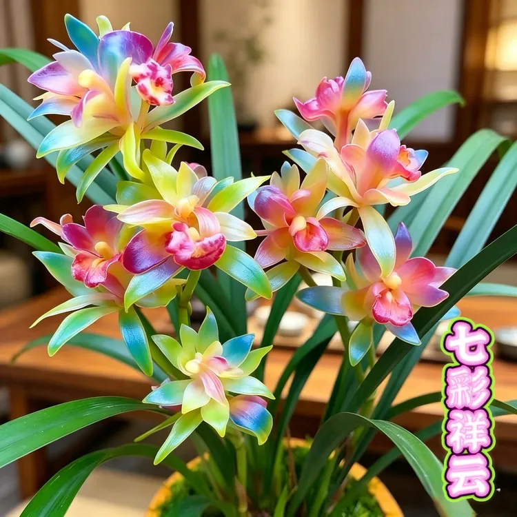 【七彩祥云】新品浓香型花苞兰花苗室内桌面绿植阳台盆栽新手好养商品图
