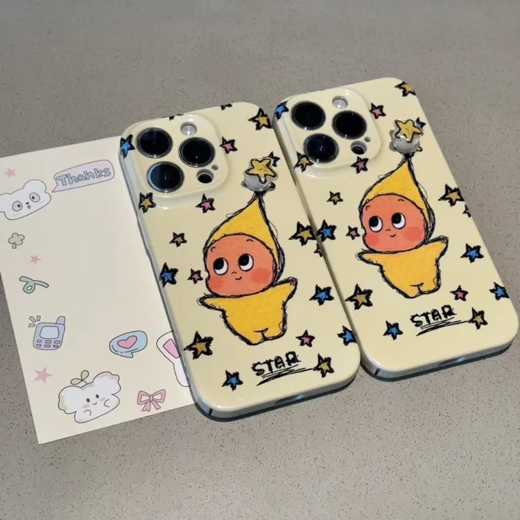 奥菲顿创意旋转小星星人适用苹果17/16菲林手机壳华为vivoppo小米