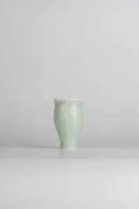 【GB】绿釉花蕾杯·凤尾纹（白）