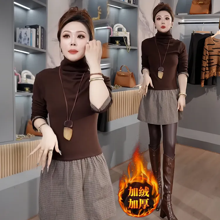 高级感修身显瘦别致长袖t恤女2025冬季新款小众简约气质百搭上衣